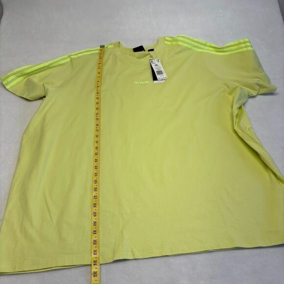 Adidas x Ivy Park 3 Stripe Short Sleeve T Shirt Frozen Yellow Unisex Size 4XL - Picture 7 of 10